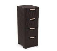 Curver 209906 - Cajón de Polipropileno, mira Mimbre, 4 x 14 L