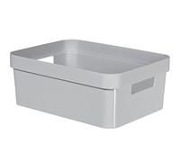 Curver 226741 Infinity - Caja de almacenaje de plástico, 35,6 x 26,6 x 13,6 cm, 11 litros, Gris