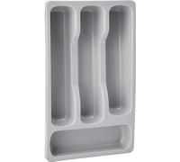Curver 228006 - Bandeja para Cubiertos (tamaño pequeño, plástico, 33 x 20 x 6 cm), Color Gris