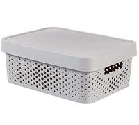 CURVER 229163 Caja con Tapa de 11 L, Resina, Gris, 27x36.299999999999997x13.8 cm