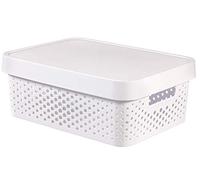 Curver 229167 Caja con Tapa de 11 L, Blanco, 27x36.299999999999997x13.8 cm