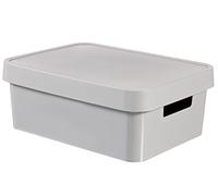 Curver 229246 Caja con Tapa de 11 L, Gris, 27x36.299999999999997x13.8 cm