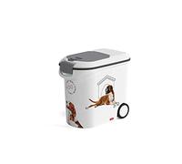 CURVER Recipiente de comida para perros, 12 kg/35 l, grande, hermético y antiolor, ruedas y asas de viaje, 49,3 x 27,8 x 42,5 cm, blanco