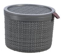 Curver arpillera redonda de 2 litros con tapa, gris, 100% reciclado, a