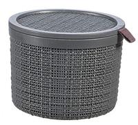 Curver Arpillera Redonda de 2 litros con Tapa, Gris, 100% Reciclado, Acacia