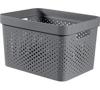CURVER, Bandeja Infinity 17L, gris antracita, 35,5 x 26,2 x 21,9 cm, plástico reciclado