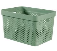 CURVER, Bandeja Infinity 17L, verde, 35,5 x 26,2 x 21,9 cm, plástico reciclado