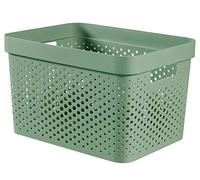 CURVER, Bandeja Infinity 17L, verde, 35,5 x 26,2 x 21,9 cm, plástico reciclado