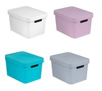 Curver - caja organizadora infinity con tapa y con asas lisa 17l. - co