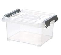 Curver - Caja Handy Plus de 2 l + Clips Gris con Tapa, Transparente