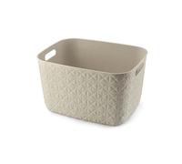 CURVER - Cesta de almacenamiento Softex 19L - Diseño elegante, ligero, apilable y práctico, 100% reciclado, 37 x 29 x 22 cm, color blanco roto