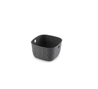 Curver - Cesta de almacenamiento Softex 3L, diseño elegante, ligero, apilable y práctico, 100% reciclado, 19 x 19 x 11 cm, color gris