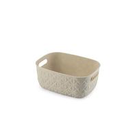 CURVER - Cesta de almacenamiento Softex 4L - Diseño elegante, ligero, apilable y práctico, 100% reciclado, 26 x 19 x 11 cm, color blanco roto