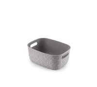 CURVER - Cesta de almacenamiento Softex 4L - Diseño elegante, ligero, apilable y práctico, 100% reciclado, 26 x 19 x 11 cm, color gris