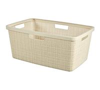 Curver- Cesta de Ordenación 46L; Almacenamiento;59x39xH26 cm, Acabado Jute, Blanco Roto