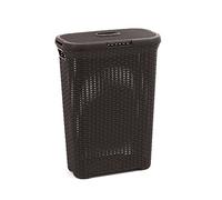 Curver Cesta De Ropa con Tapa Natural Style, Marrón, 40 l