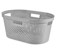 Curver - Cesta de Ropa Infinity 39L. Cesta Dots con Asas - Color Gris, 56.5x36x24.5 cm
