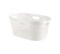 Curver Cesta de Ropa Infinity 39L. Dots con 4 Asas - Color Blanco