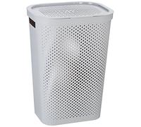 CURVER - Cesta de Ropa Infinity 59L. Hamper Dots con Tapa - con Asas - Color Gris
