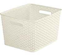 Curver, Cesta Organizadora Multiusos MyStyle L 18L. con Asas, Color Blanco Vintage (196861)