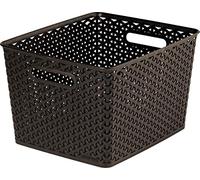 Curver, Cesta Organizadora Multiusos MyStyle L 18L. con Asas, Color Chocolate