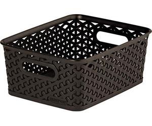 CURVER, Cesta Organizadora Multiusos MyStyle S 4L. con Asas, Marrón Chocolate (196895)