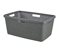 Curver Cesta para la colada 46 L, 59x39xH26 cm, acabado yute, gris oscuro