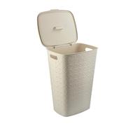 Curver - Cesta para lavandería Softex 56L, diseño elegante, ligero, apilable y práctico, 70% reciclado, 59 x 43 x 34 cm, color blanco roto
