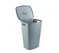 Curver - Cesta para lavandería Softex 56L, diseño elegante, ligero, apilable y práctico, 70% reciclado, 59 x 43 x 34 cm, color azul