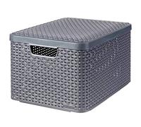 Curver Cestas con Tapa, Antracita, L