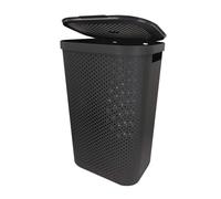 Curver Hamper- Baúl para la Colada 60L, Cesto de Ropa, 44x35xH60, 100% Material Reciclado, Gris Oscuro