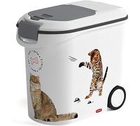 CURVER Contenedor alimento 12 kg con ruedas, diseño Gatos