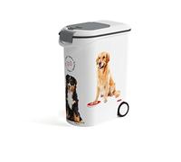 Curver Contenedor de comida,pienso para mascotas con Ruedas 20 Kg/ 54 L, Sellado de goma antiolores, Decorado perros, 28 x 50 x 61 cm