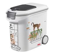 Curver - Contenedor de croquetas para gatos (35 L/12 kg, almacenamiento hermético antiolores, para comida para gatos, contenedor con ruedas, 28 x 49 x 43 cm)