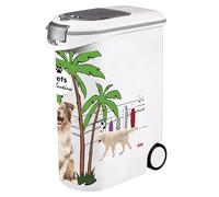 Curver Contenedor PetLife para comida para perros 20 kg/54 L hermético antiolores con ruedas