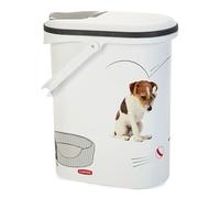 Curver - Contenedor para pienso 10 L, 19 x 29 x 34 cm, Blanco, 4 Kg Perros