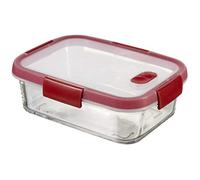 Curver Cook Recipiente de Vidrio, Transparente/Rojo, 0.9 L