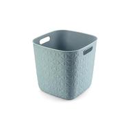 CURVER - Cubo de almacenamiento Softex de 15 L, diseño elegante, ligero, apilable y práctico, 70% reciclado, tamaño espacioso, 27 x 27 x 26 cm, color azul
