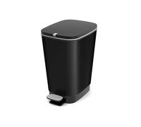 Curver - Cubo de basura Chic Bin con pedal antideslizante 30L,40,5 x 26,5 x 45 cm, color negro, tapa y aro para bolsa