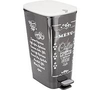 Curver - Cubo de basura Chic Bin con pedal antideslizante 50L, 44,5x 29x 60,5cm, decorado cocina, tapa y aro para bolsa