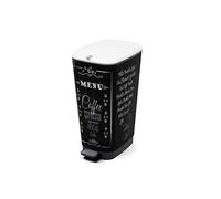 Curver - Cubo de basura Chic Bin con pedal antideslizante 50L, 44,5x 29x 60,5cm, decorado cocina, tapa y aro para bolsa