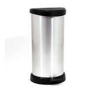 Curver 181125 Cubo de basura con pedal 40L, Plastico color Plata, 30.9 x 34.9 x 69.7 cm