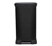 CURVER Cubo de basura de cocina con pedal Touch Deco reciclado, efecto metal, 70% reciclado, 50 litros, color negro