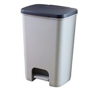 Curver 229241 Cubo De Basura Essentials, Cuerpo Gris / Tapa Antracita, 35.4x31.1x53 cm