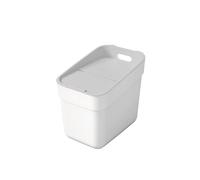 Curver - Cubo de basura y reciclaje Ready To Collect 20L, Con soporte para pared o puerta, Ideal para Cocina o cuarto de baño, 100% reciclado, Color blanco