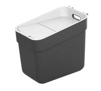 Curver - Cubo de basura y reciclaje Ready To Collect 20L, Con soporte para pared o puerta, Ideal para Cocina o cuarto de baño, 100% reciclado, Color gris