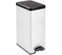 Curver CUR3253922340304 Papelera Slim 40L Gris Metalizado Ahorro de Espacio 40 x 25 x 61 cm