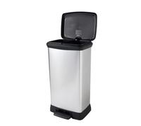 Curver Deco - Cubo de basura (23 L + 23 L, color plateado metálico