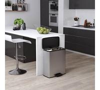 Cubo de basura con pedal Slim capacidad 2 x 26 l, H x A x P 622 x 300 x 496 mm