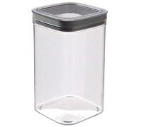 Curver - Dry Cube Tarro Hermético con Tapa para Conservar Alimentos en Seco 1,8L. - Color Transparente / Gris
